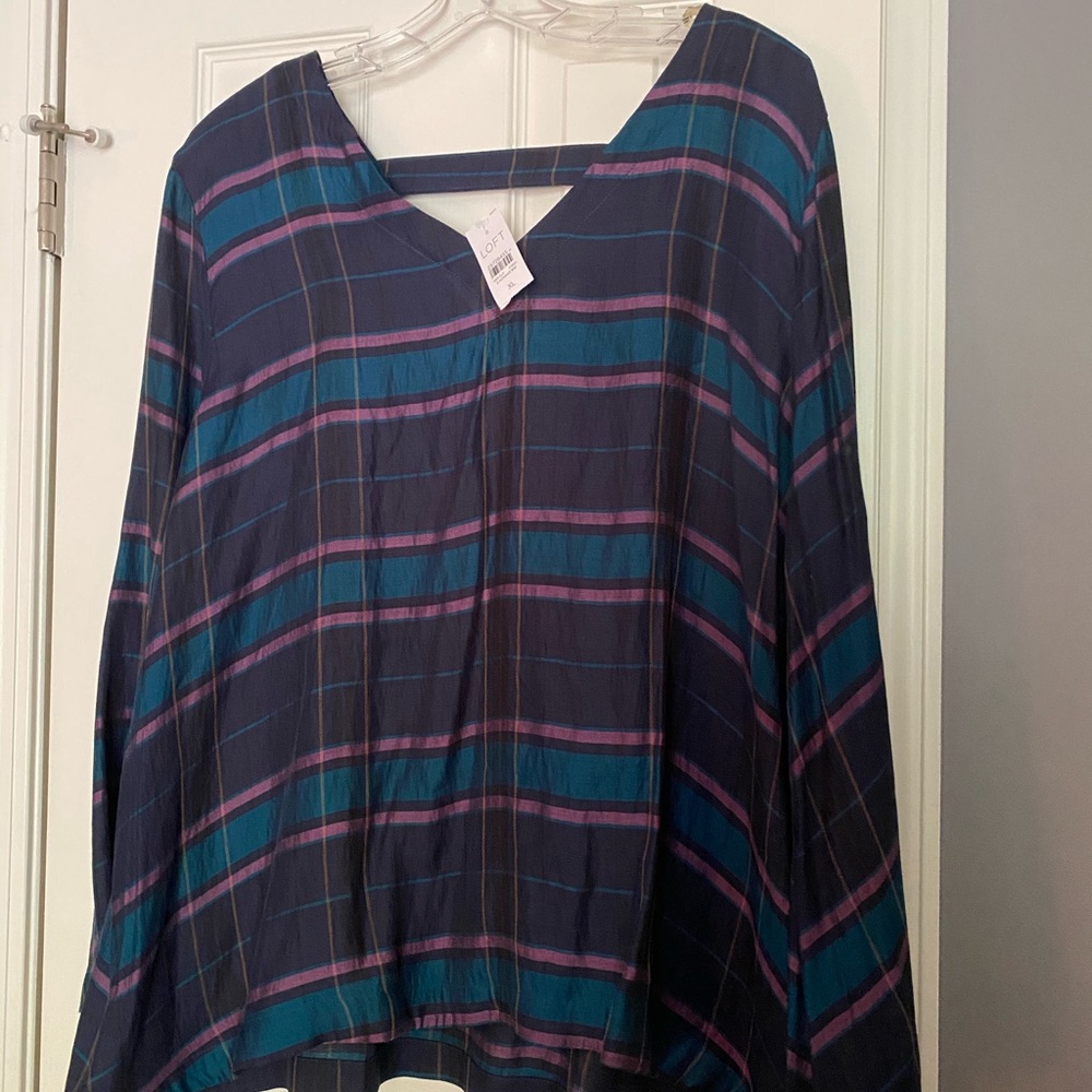 Loft plaid top